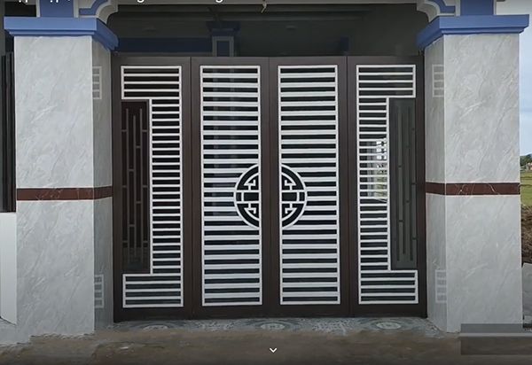 Cửa cổng thép hộp 4 cánh Hà Nội