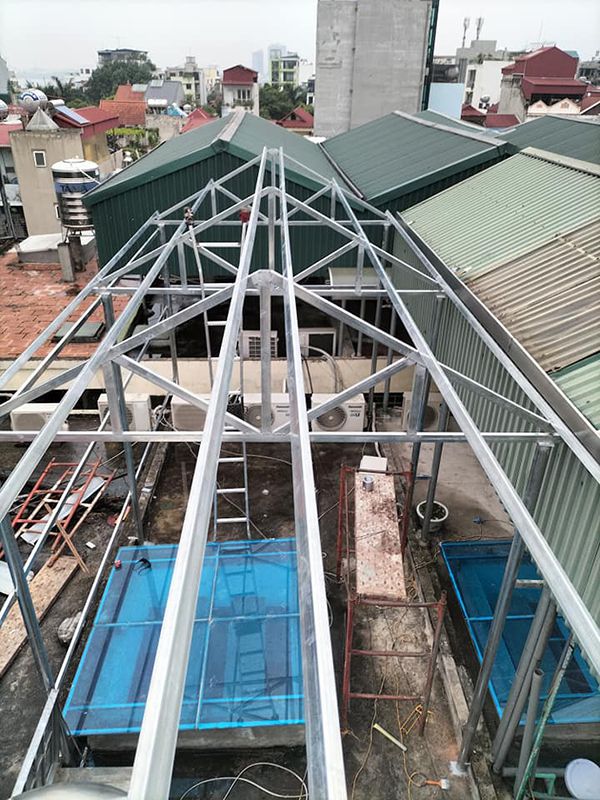 mẫu nhà hai mái lợp tôn tại Hà Nội